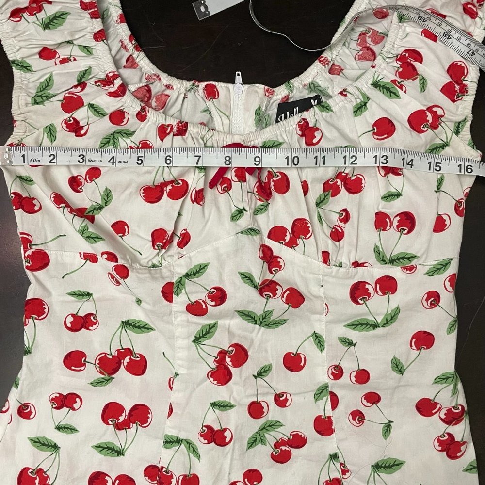 Hell Bunny milkmaid cherry shirt size small - will fit a medium as well smocked - Picture 5 of 9
